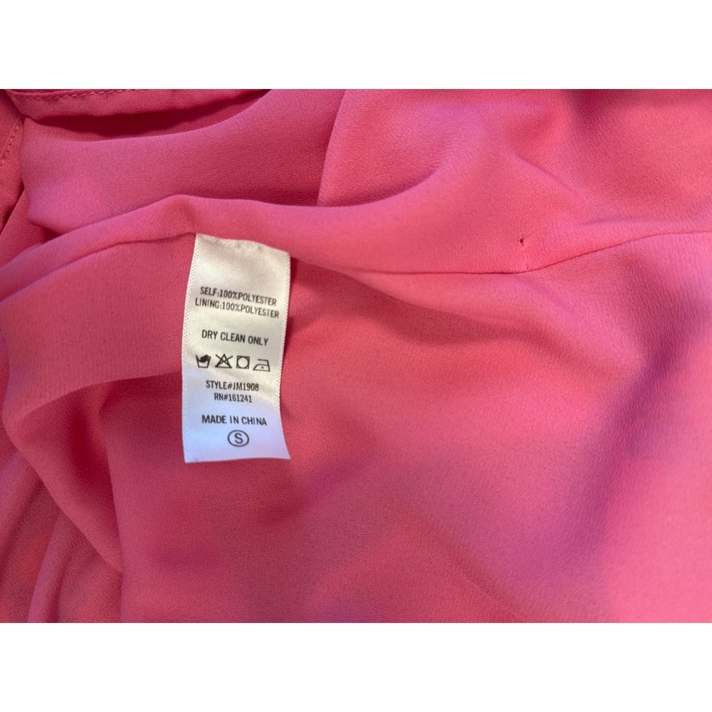 J Marie Piper‎ Ruffle Dress Pink Floral Tiered Mini Size Small Boho Summer - Picture 7 of 16